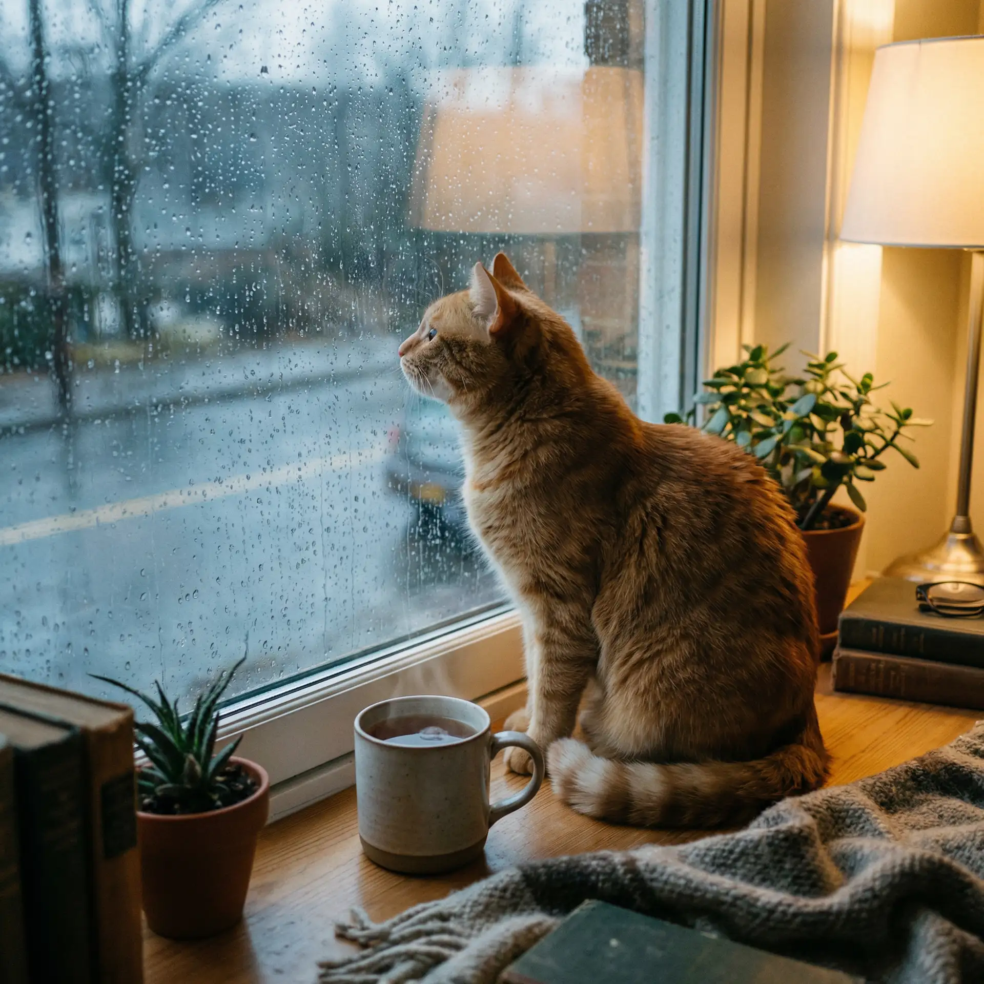 猫咪望着窗外的雨 - 韩国伦理免费中